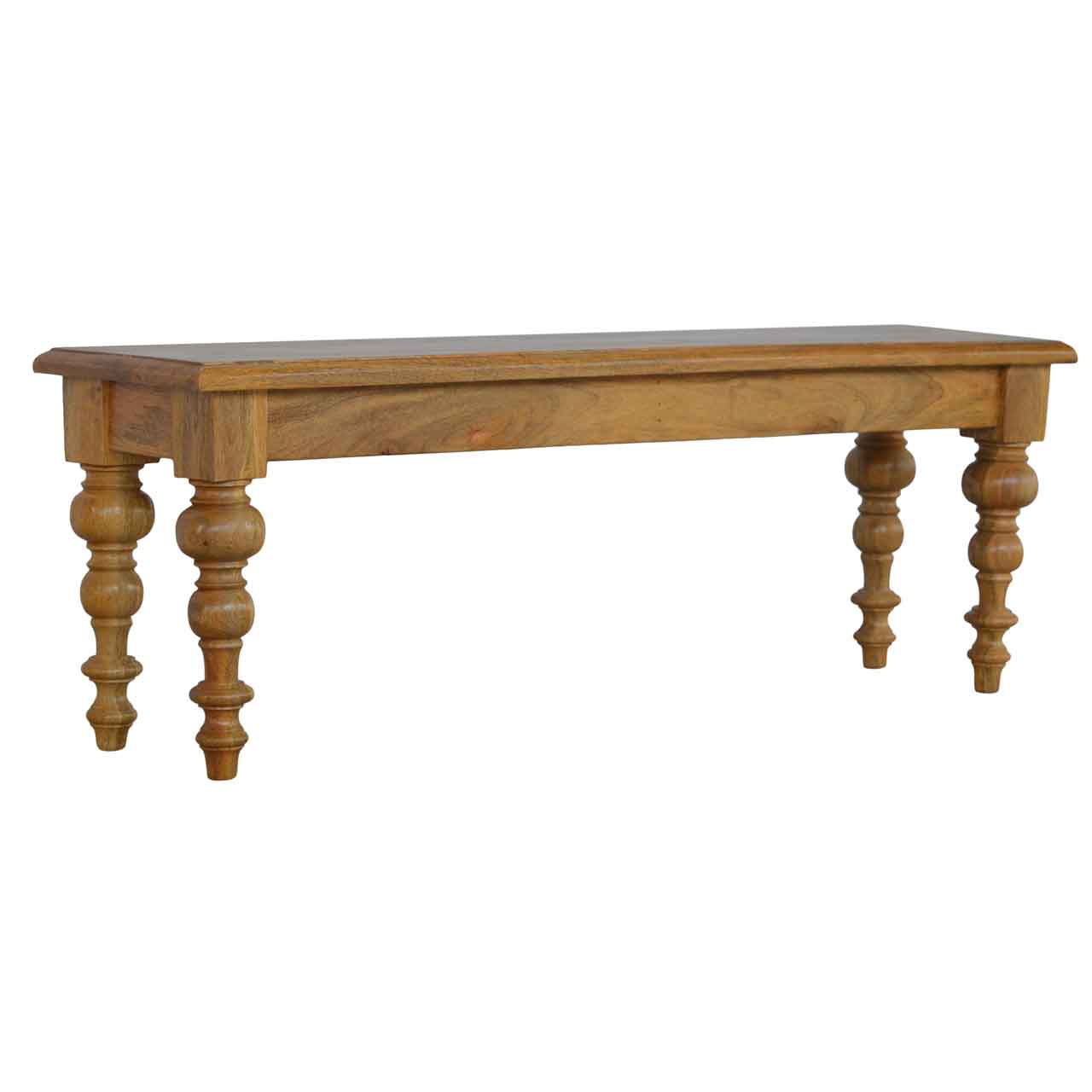 Solid Wood Bench with Turned Feet - Image 9
