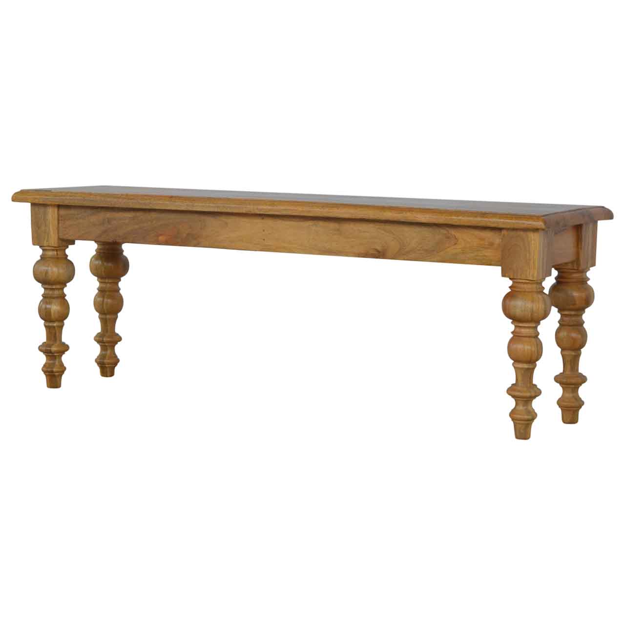 Solid Wood Bench with Turned Feet - Image 7