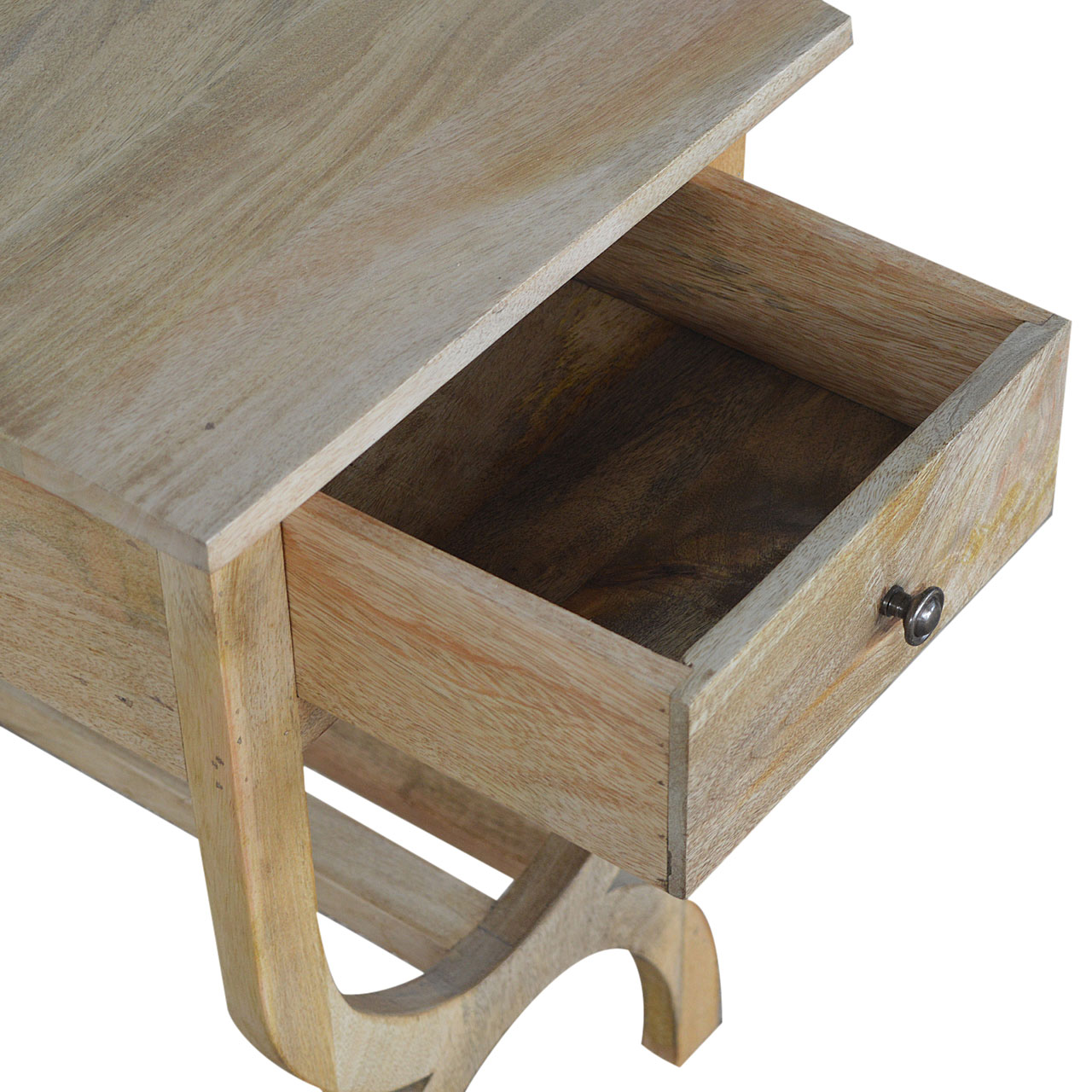 Oak-ish Serpentine Bedside - Image 9
