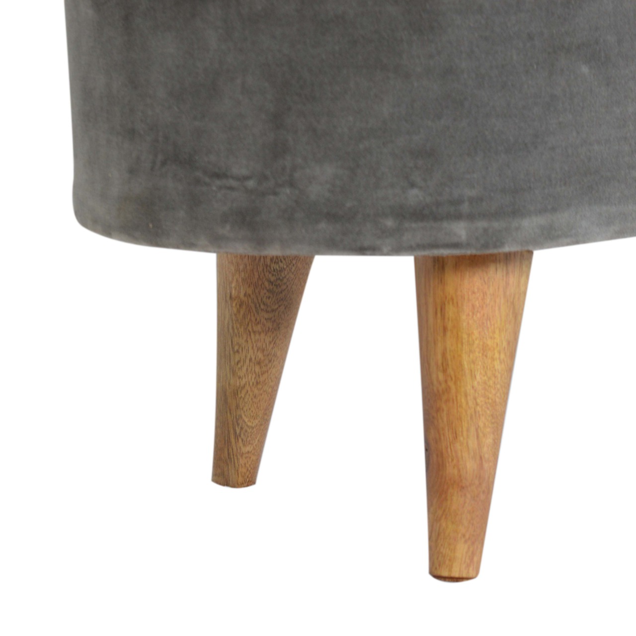 Grey Velvet Storage Footstool - Image 6