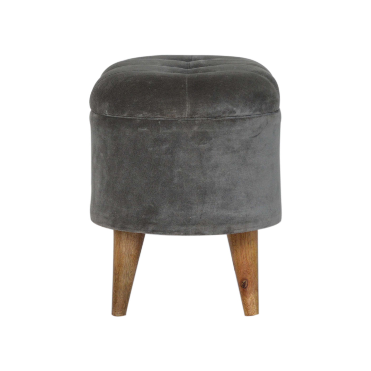 Grey Velvet Storage Footstool - Image 8