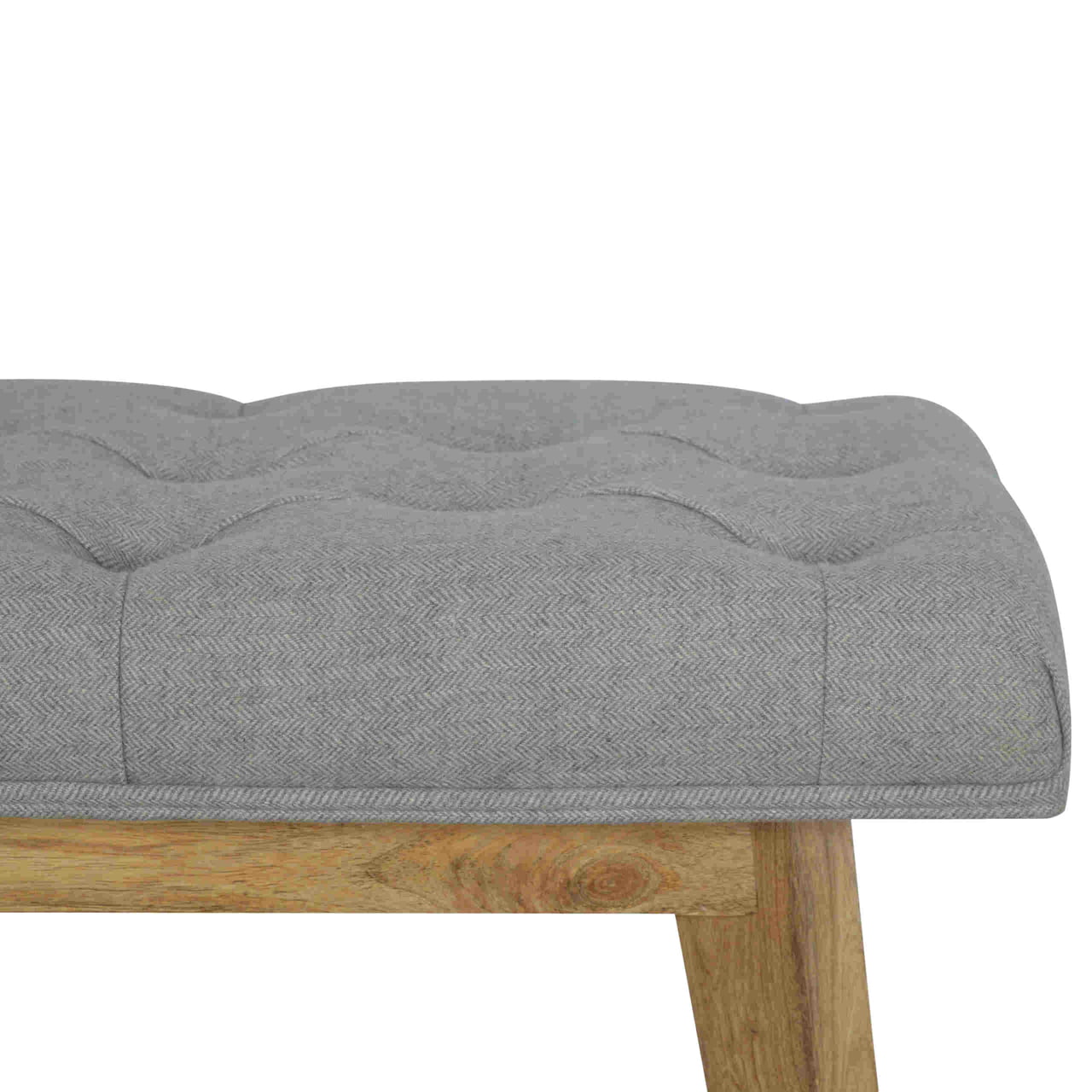 Grey Tweed Bench with 1 Drawer - Image 5