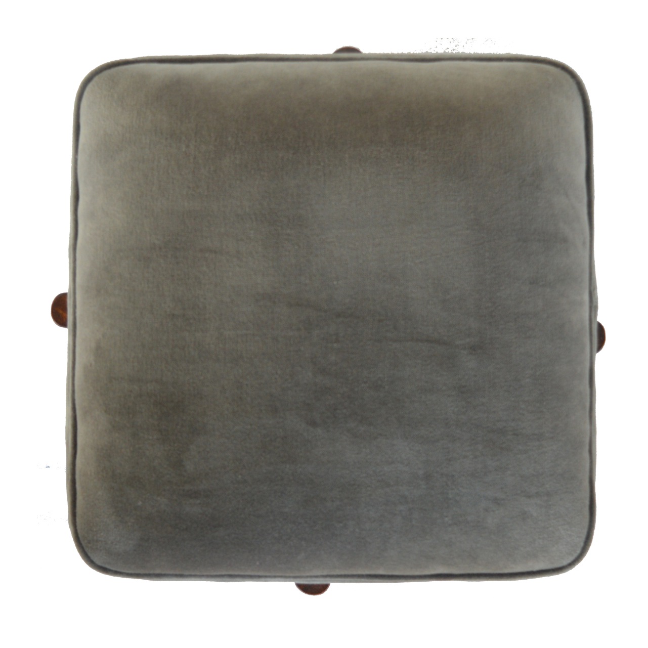 Solid Wood Grey Velvet Footstool - Image 8
