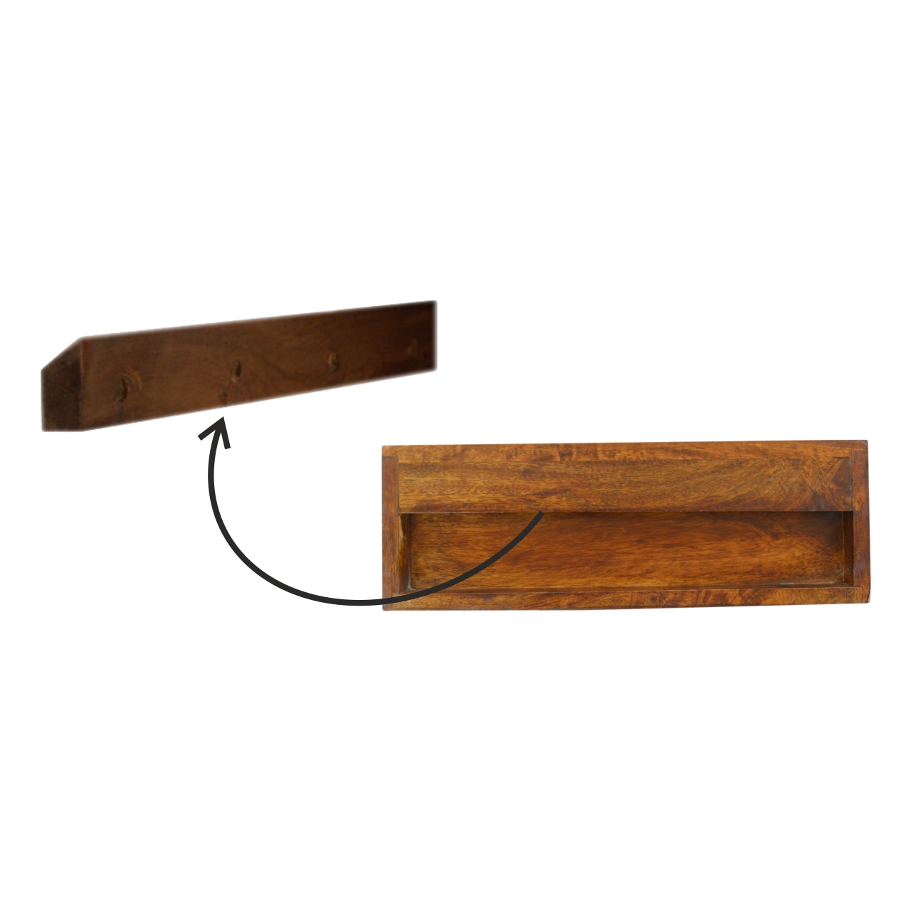 Floating Gold Art Chestnut Bedside - Image 9