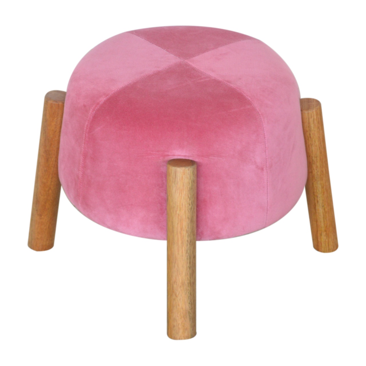 Pink Velvet Cone Footstool - Image 2