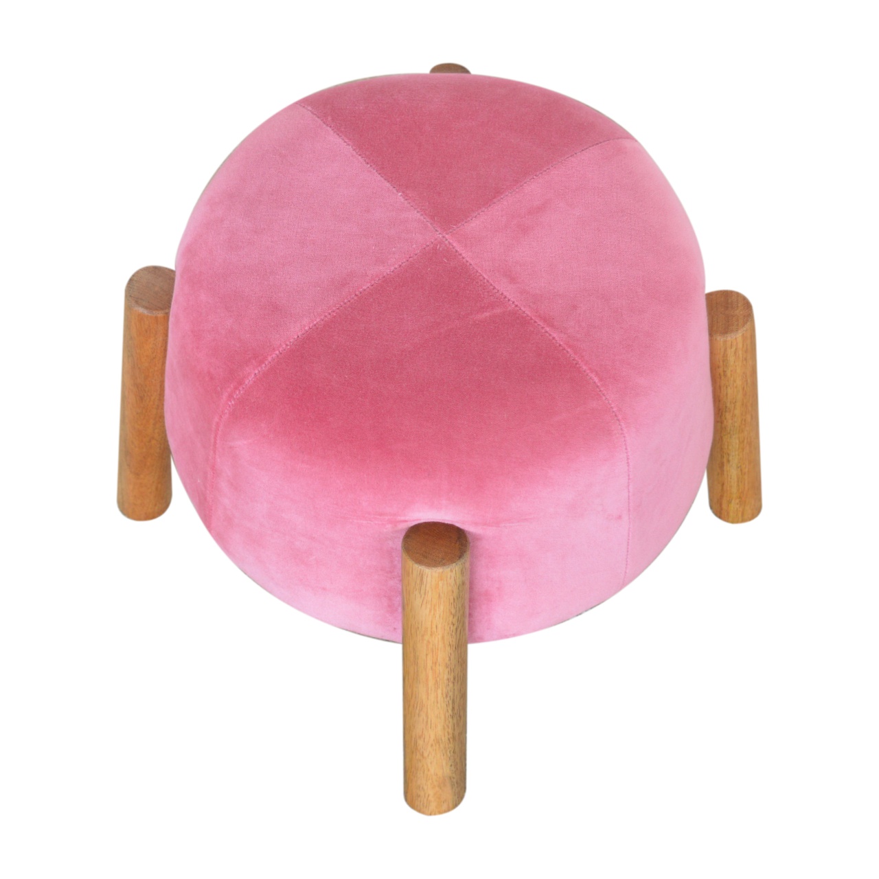 Pink Velvet Cone Footstool - Image 3