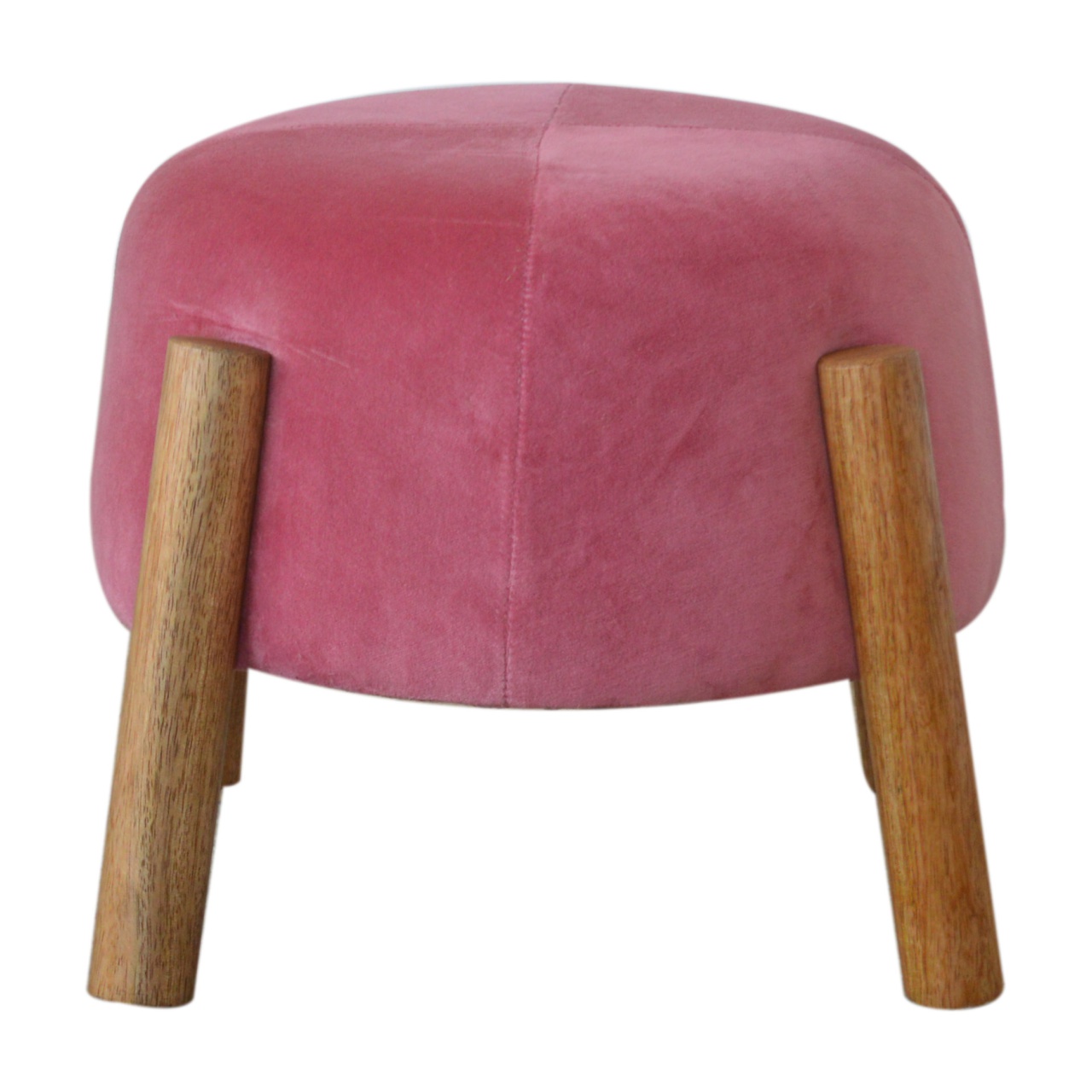 Pink Velvet Cone Footstool - Image 4