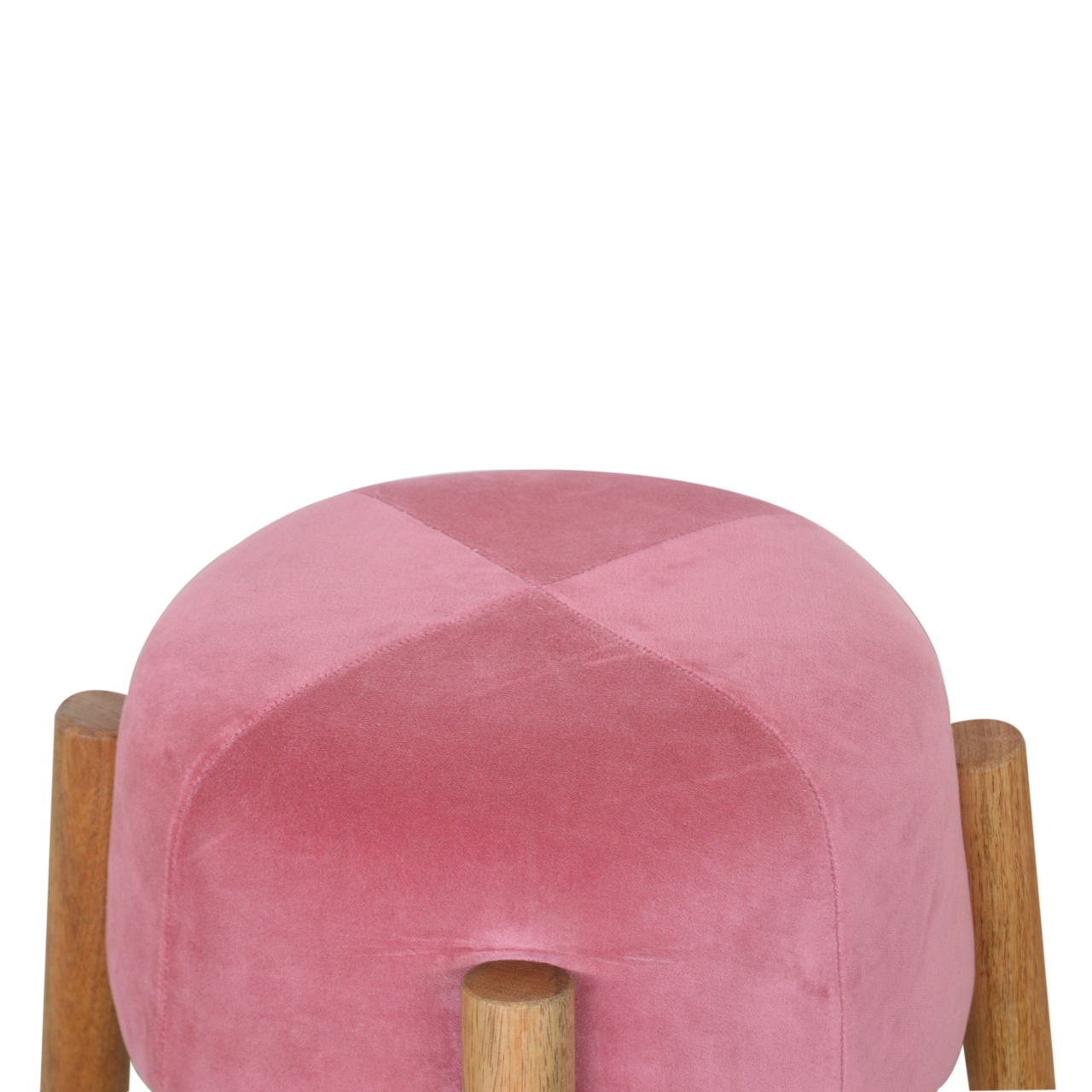 Pink Velvet Cone Footstool - Image 5