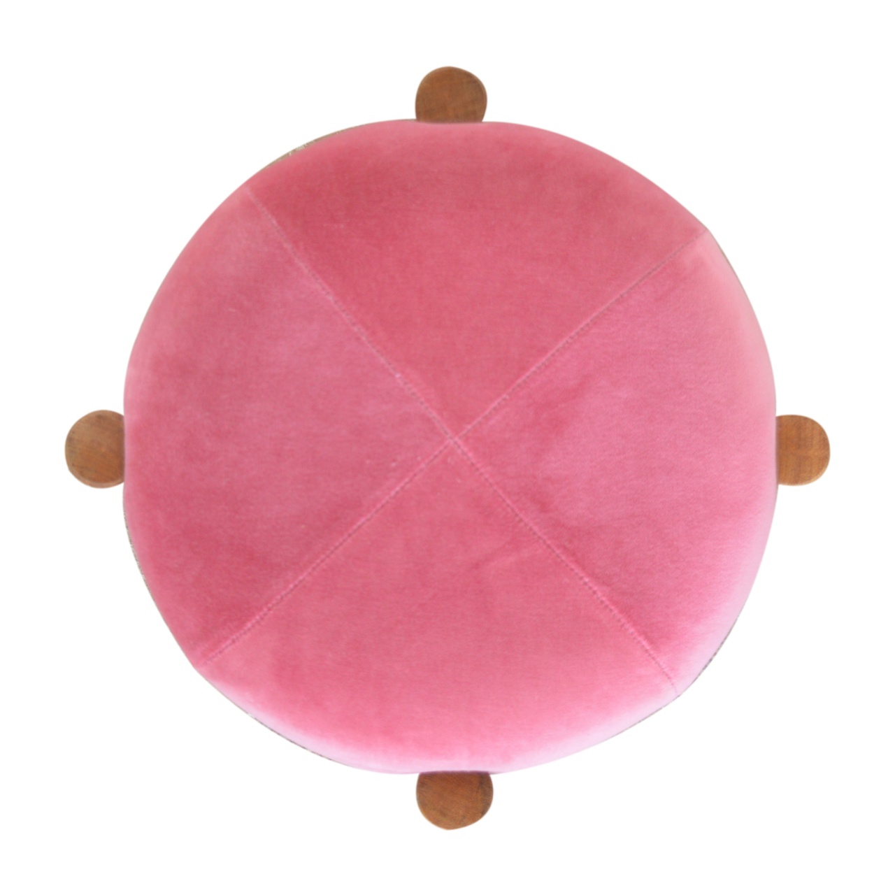 Pink Velvet Cone Footstool - Image 6
