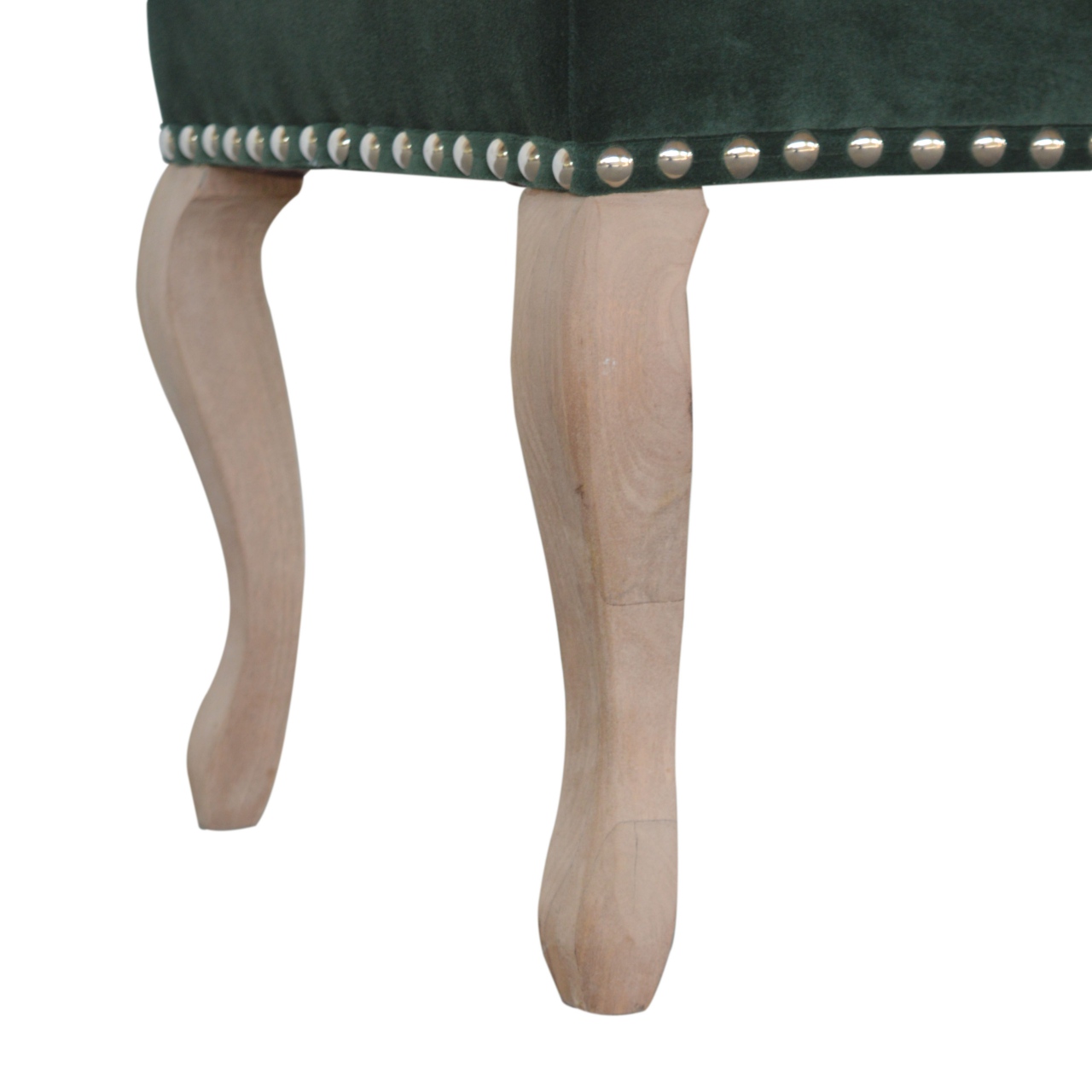 French Style Emerald Velvet Bench - Image 8