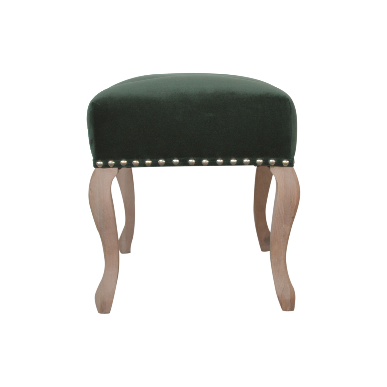 French Style Emerald Velvet Bench - Image 9