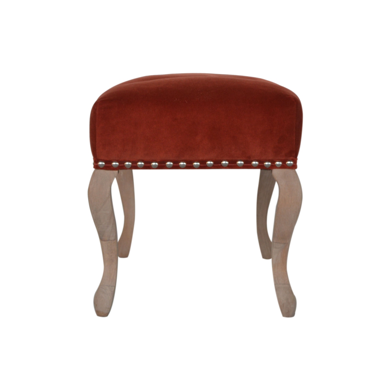 French Style Rust Velvet Bench - Image 9