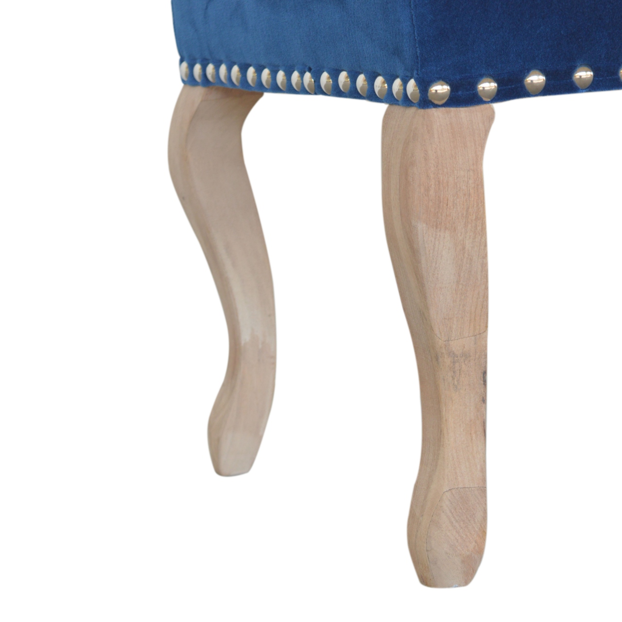 French Royal Blue Velvet Bench - Image 7