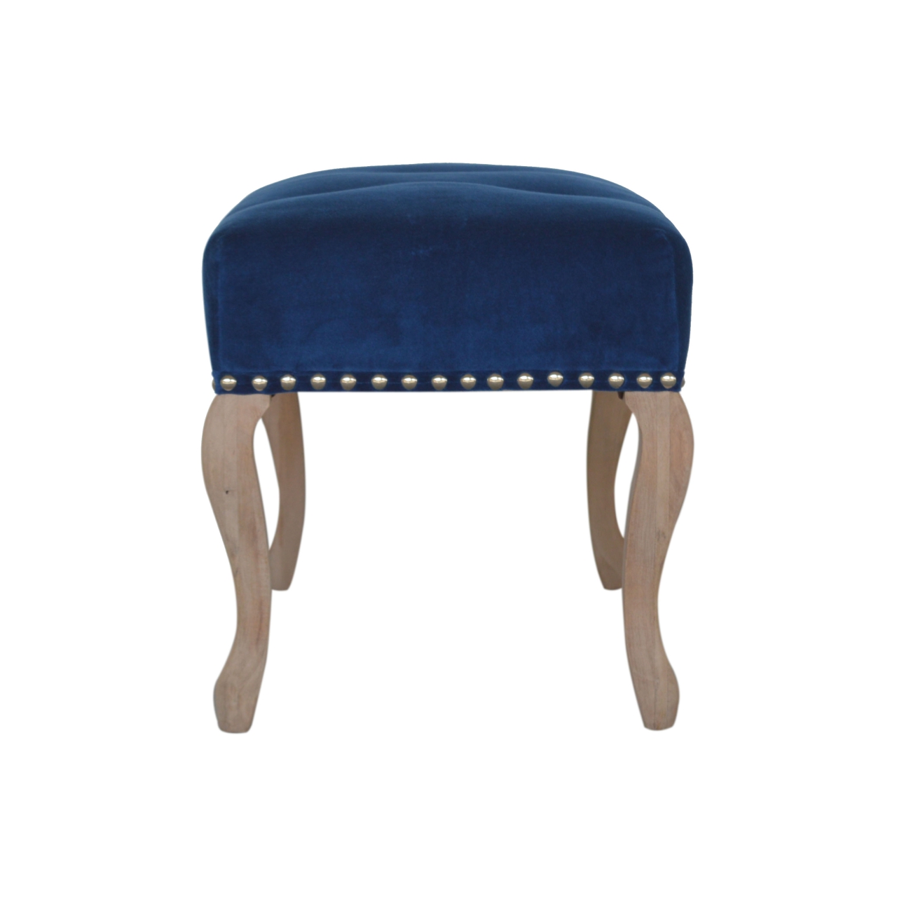 French Royal Blue Velvet Bench - Image 8