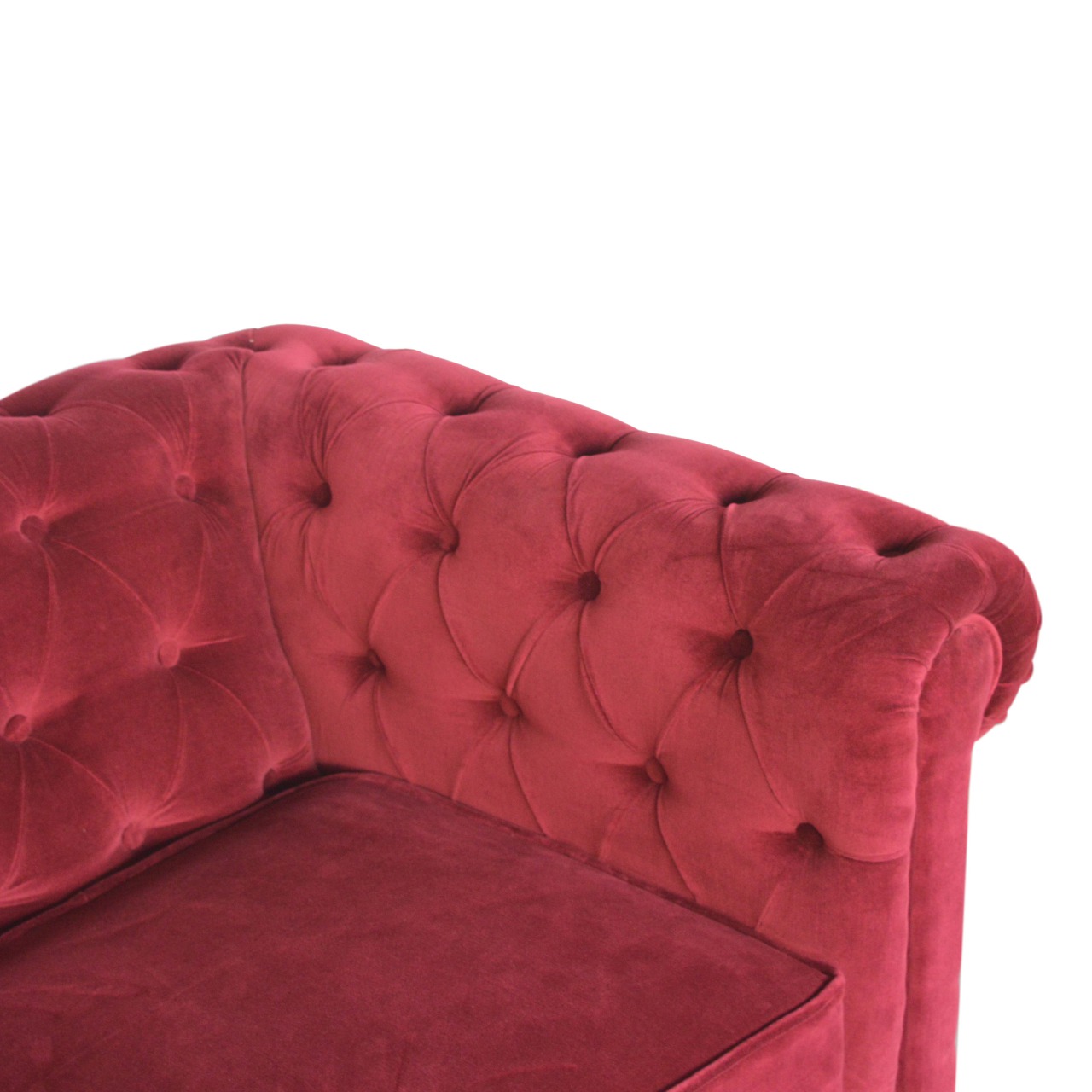 Wine Red Velvet Chesterfield Sofa - Image 6