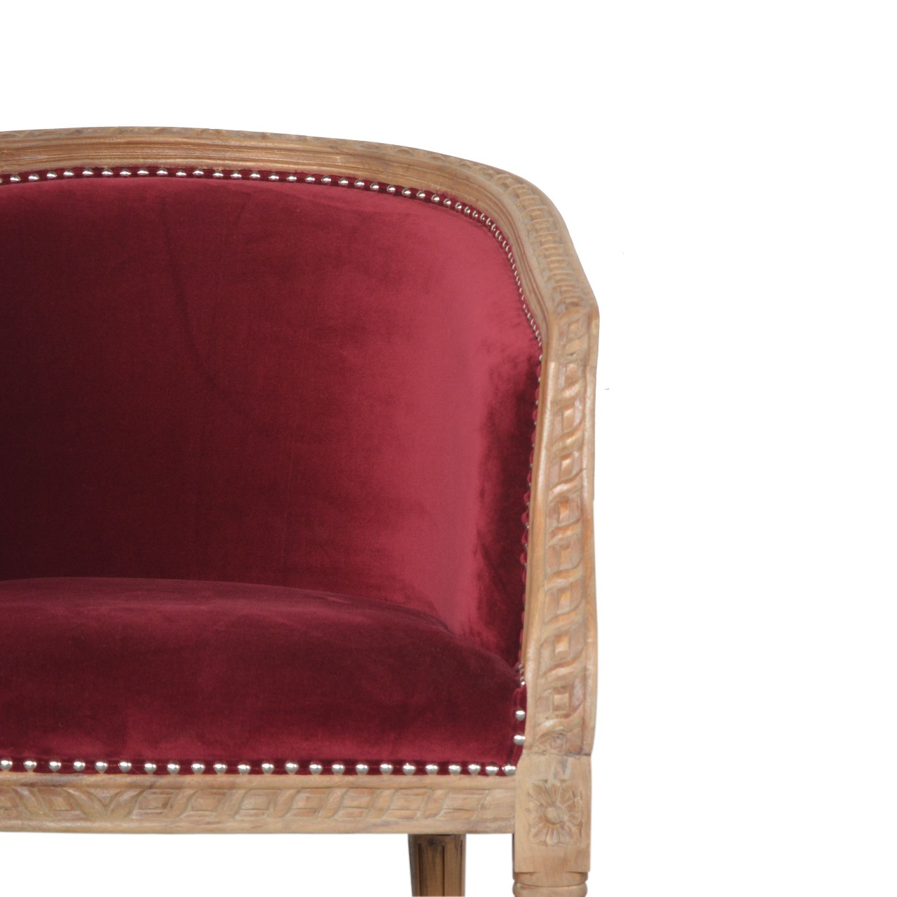 Wine Red Velvet Occasional Chair - Image 4