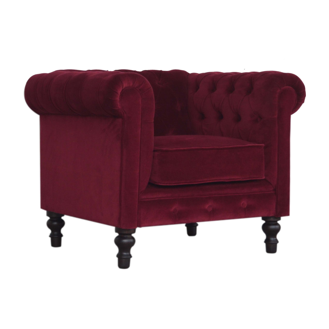 Wine Red Chesterfield Armchair - Image 2