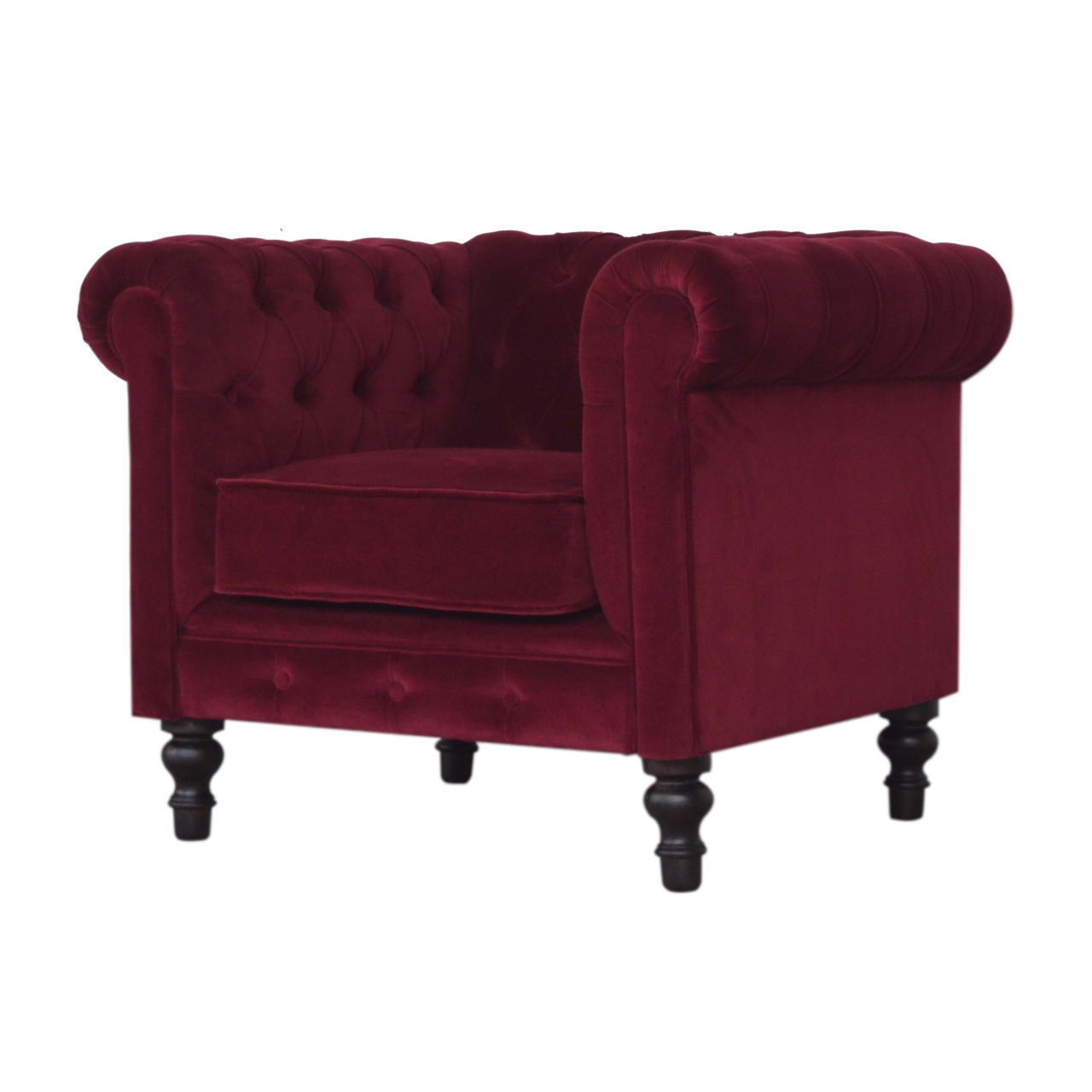 Wine Red Chesterfield Armchair - Image 3