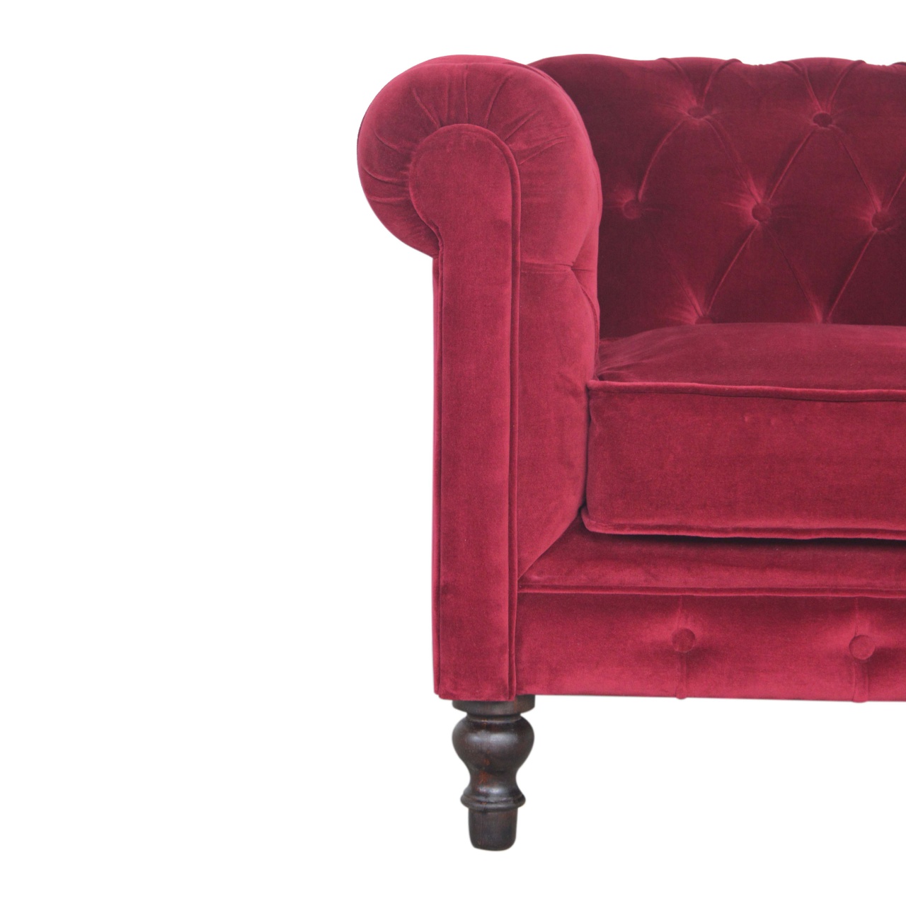 Wine Red Chesterfield Armchair - Image 4