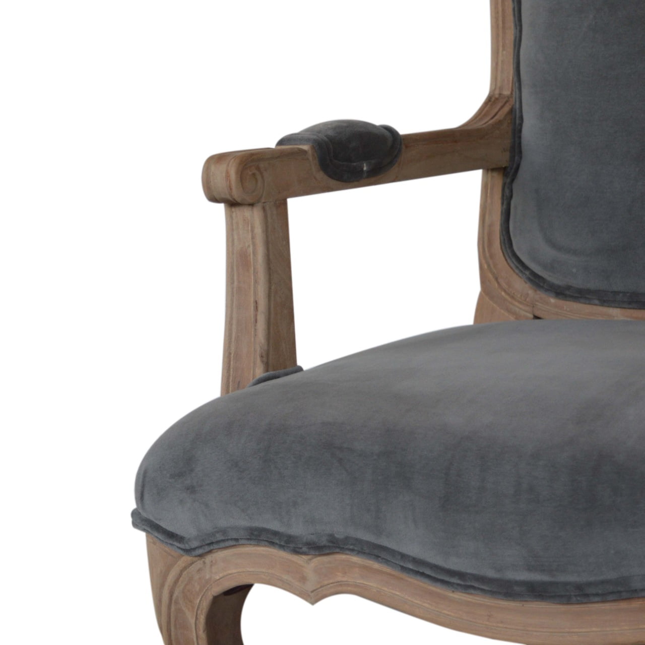 Grey Velvet French Style Chair - Image 5
