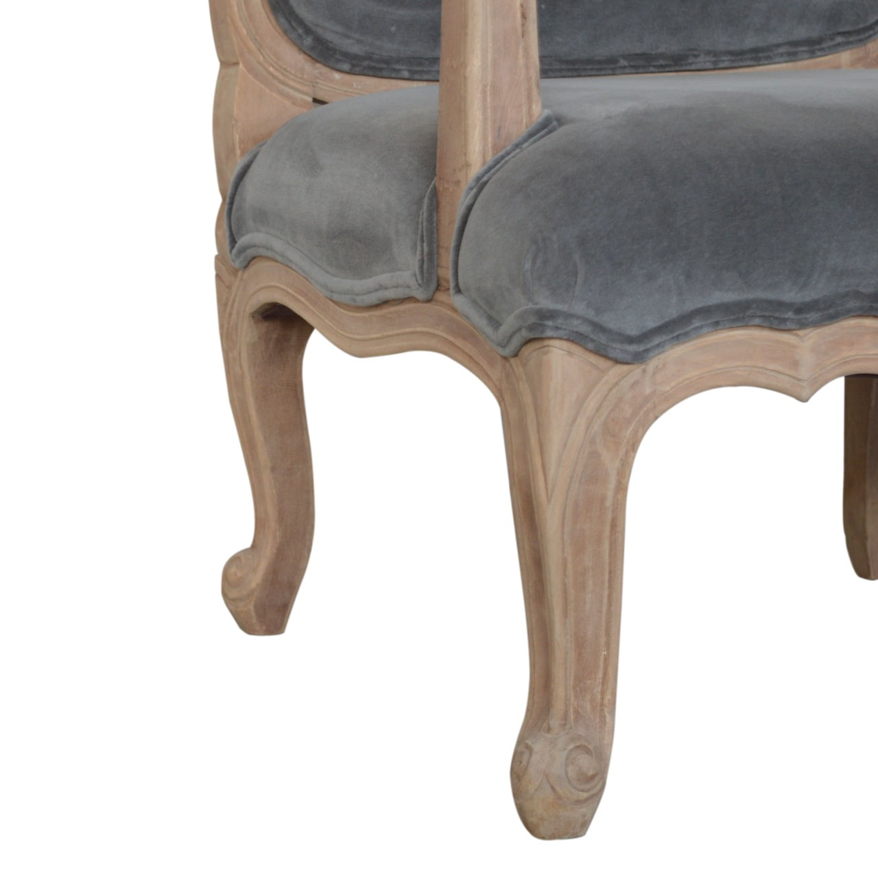 Grey Velvet French Style Chair - Image 7