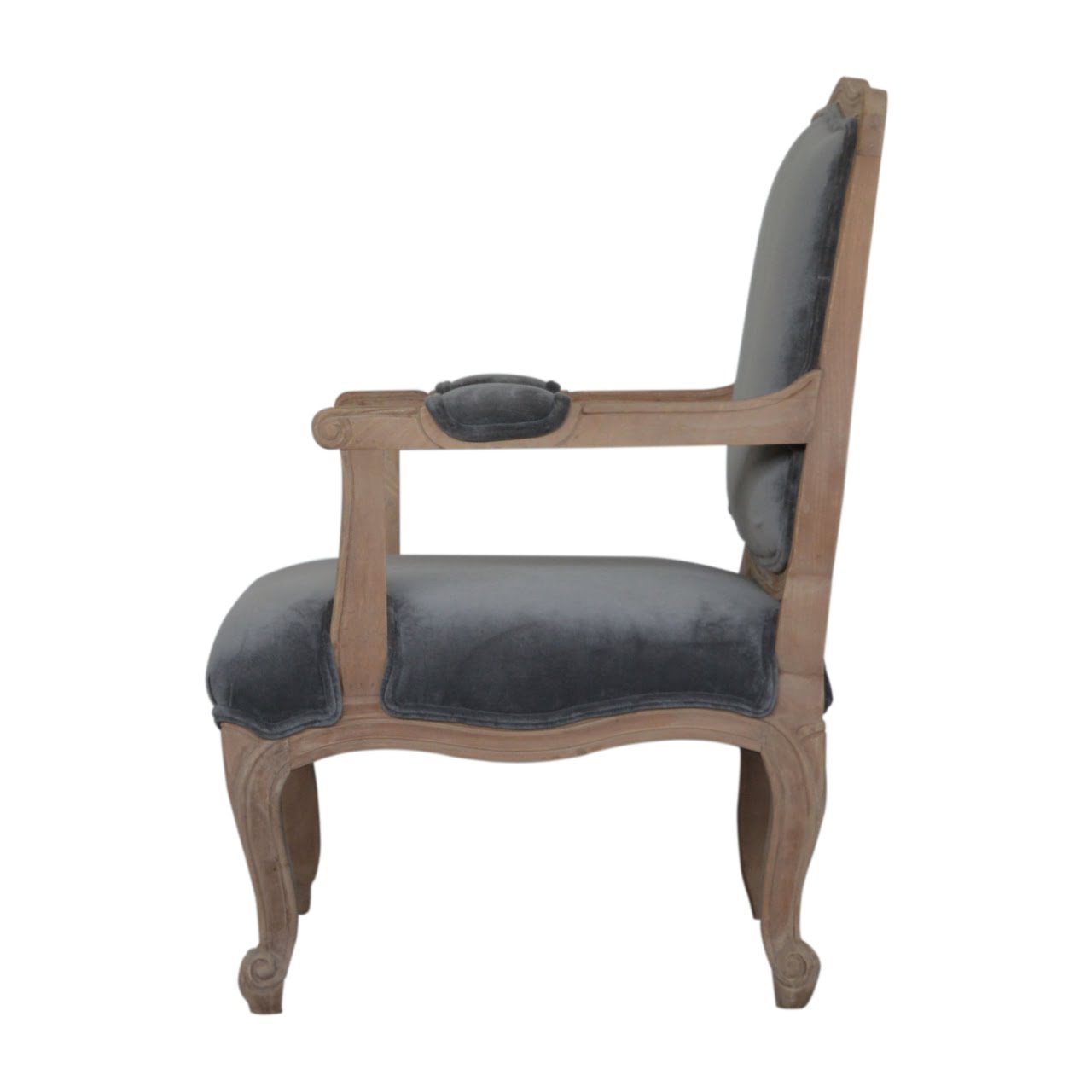 Grey Velvet French Style Chair - Image 8