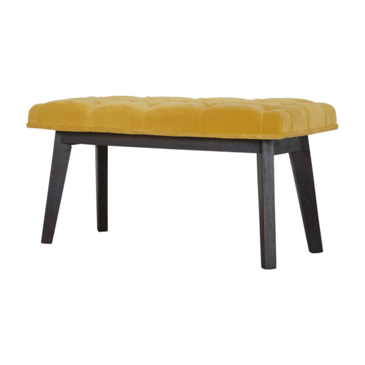 Mustard Velvet Hallway Bench - Image 2