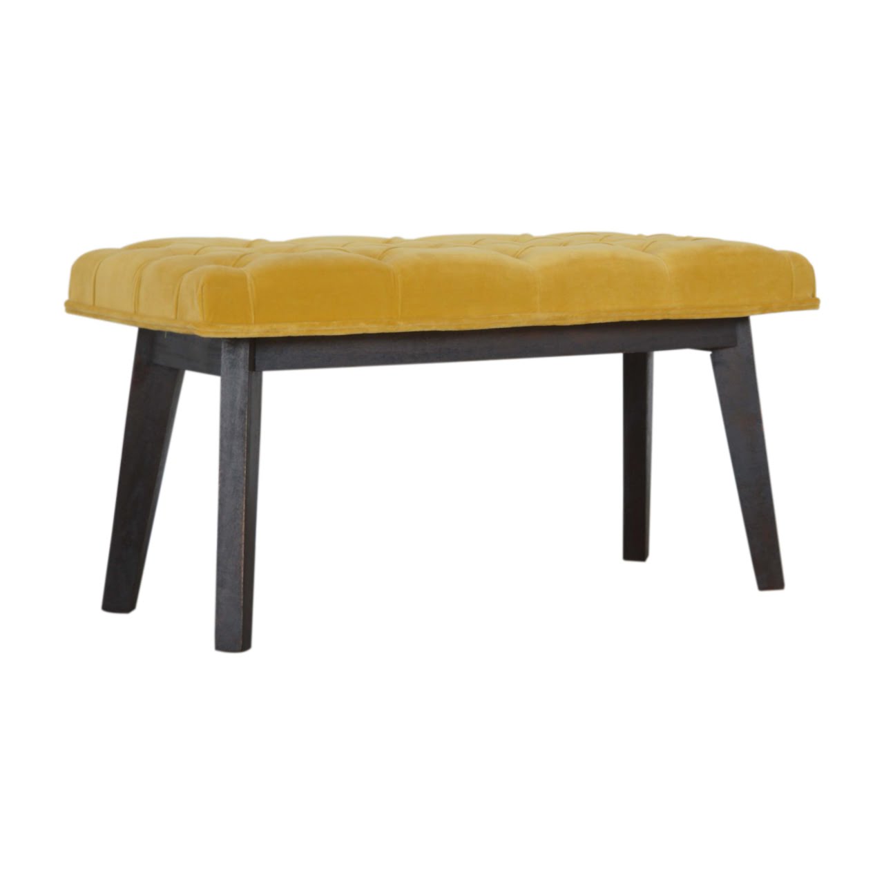 Mustard Velvet Hallway Bench - Image 3
