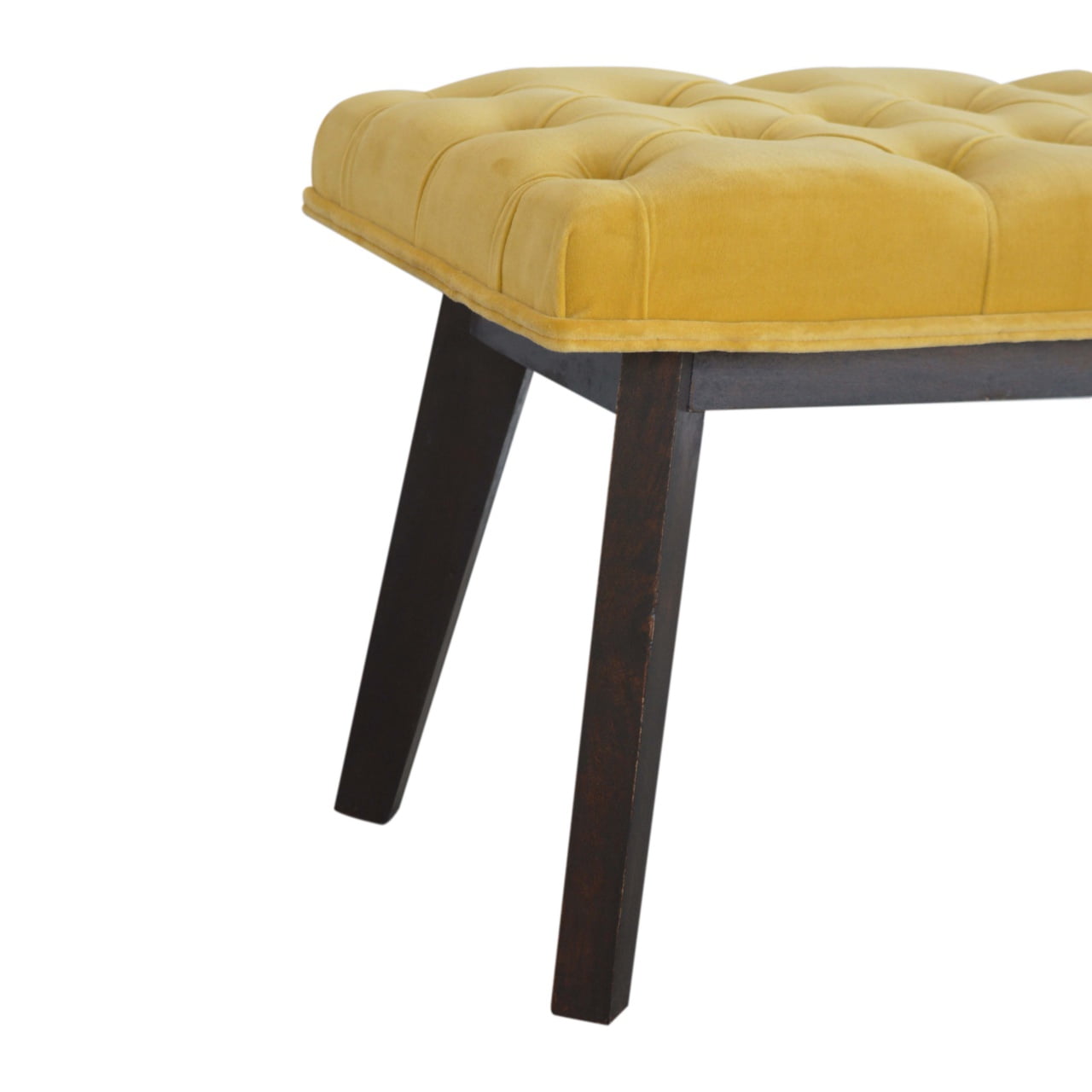 Mustard Velvet Hallway Bench - Image 5