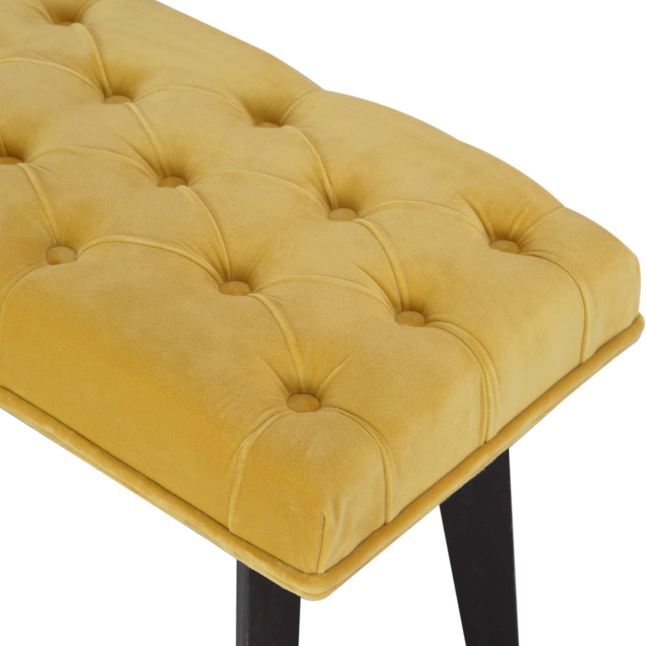 Mustard Velvet Hallway Bench - Image 6