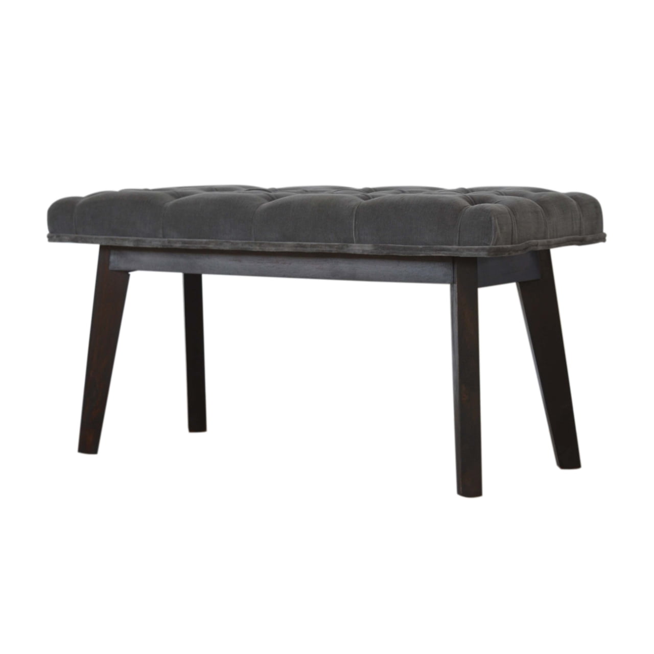 Grey Velvet Hallway Bench - Image 3
