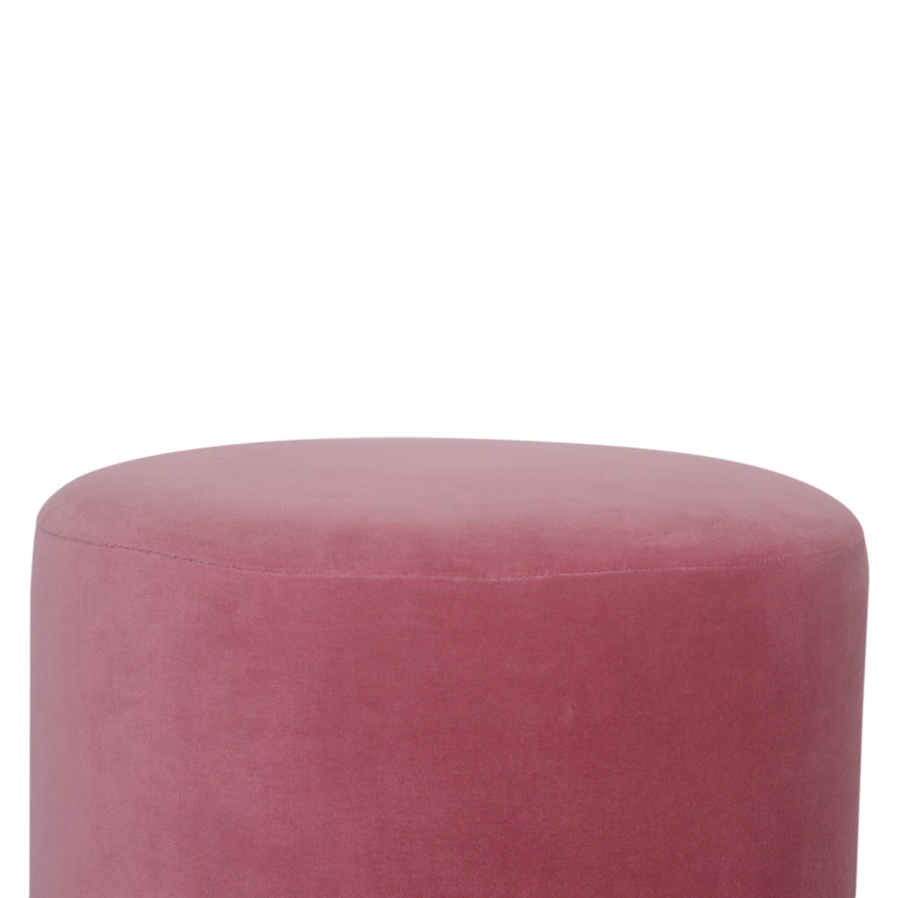 Pink Velvet Wooden Footstool - Image 5