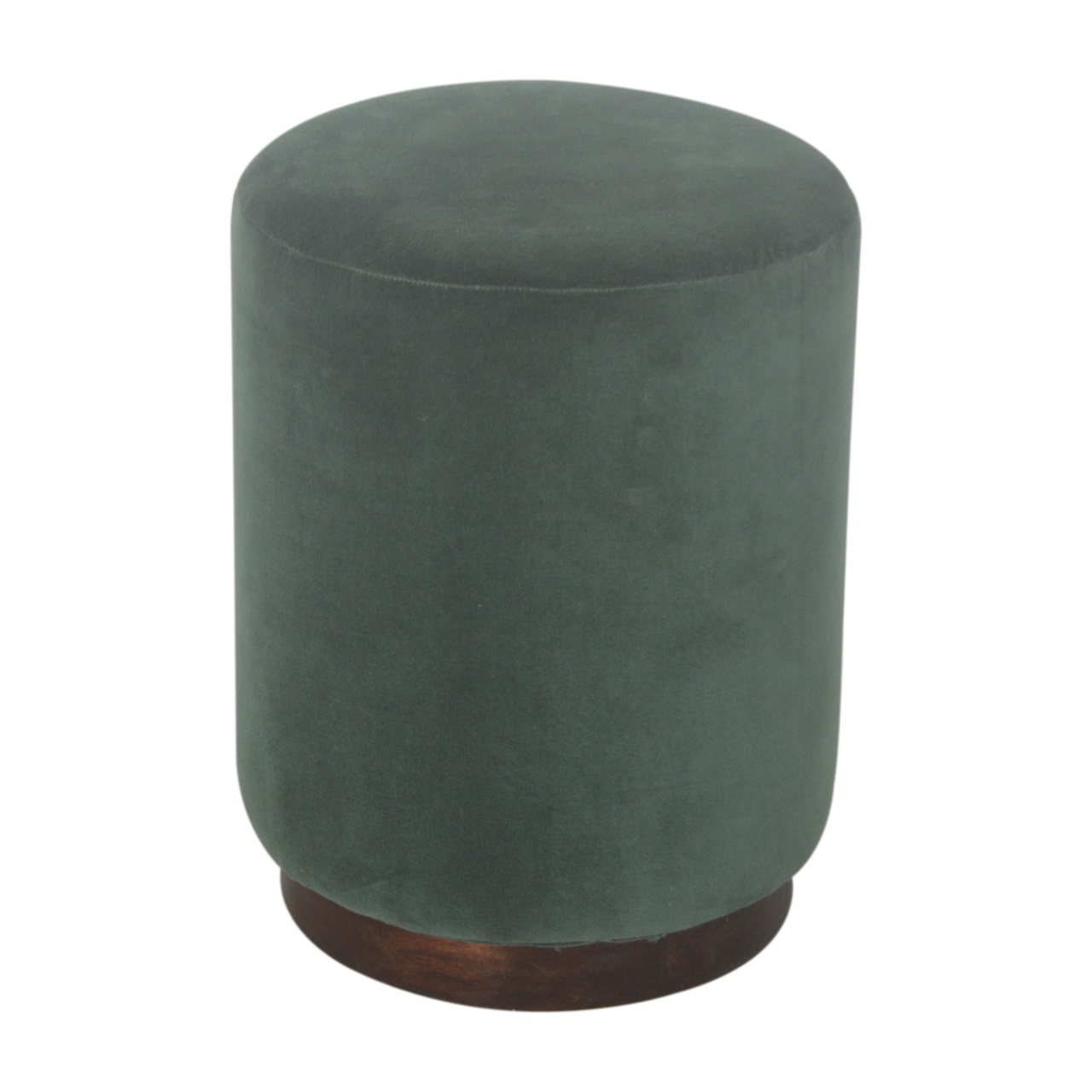 Emerald Footstool with Wood Base - Image 6