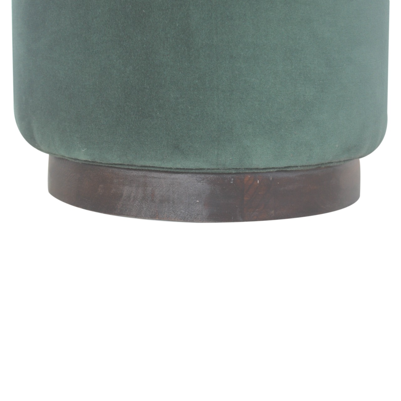 Emerald Footstool with Wood Base - Image 3