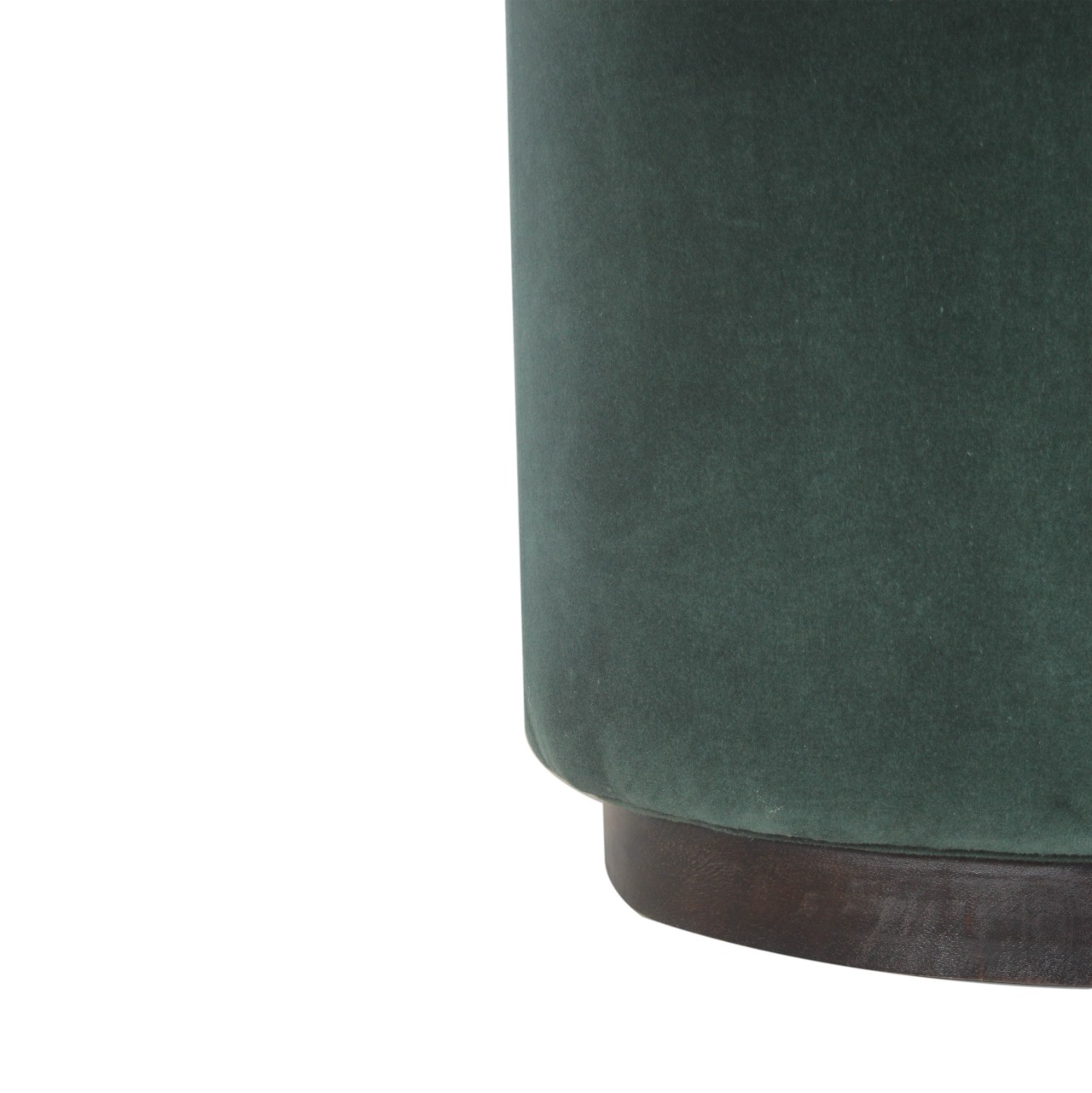 Emerald Footstool with Wood Base - Image 2