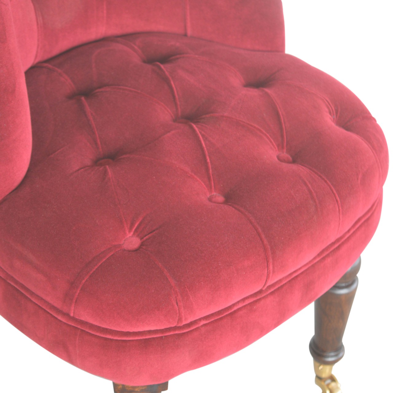 Wine Red Velvet Accent Chair - Image 4