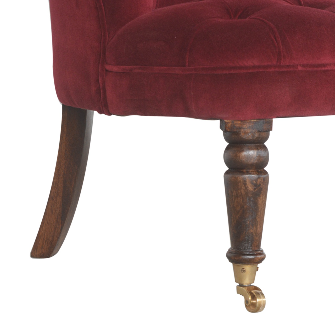 Wine Red Velvet Accent Chair - Image 6