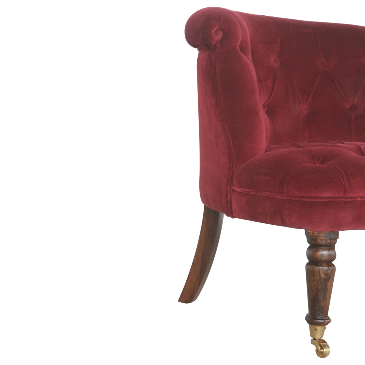 Wine Red Velvet Accent Chair - Image 7