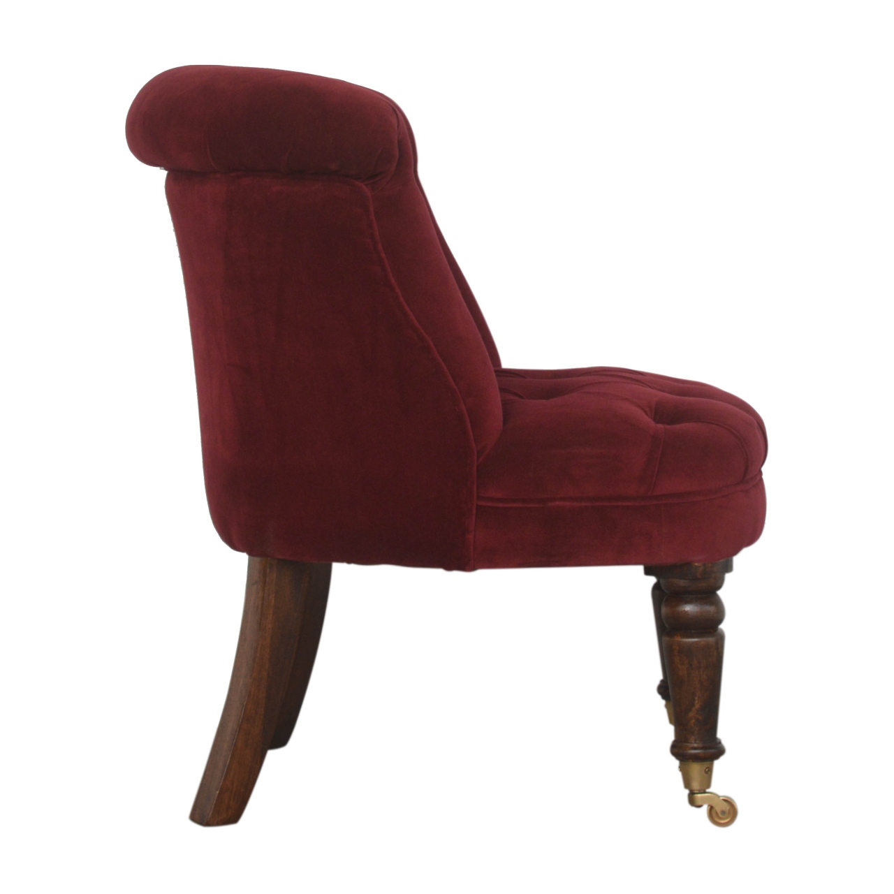 Wine Red Velvet Accent Chair - Image 8
