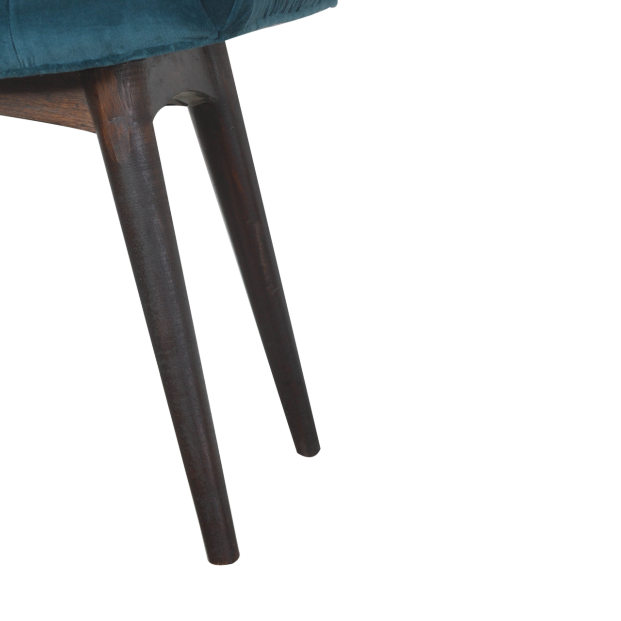 Teal Cotton Velvet Curved Bench - Image 7