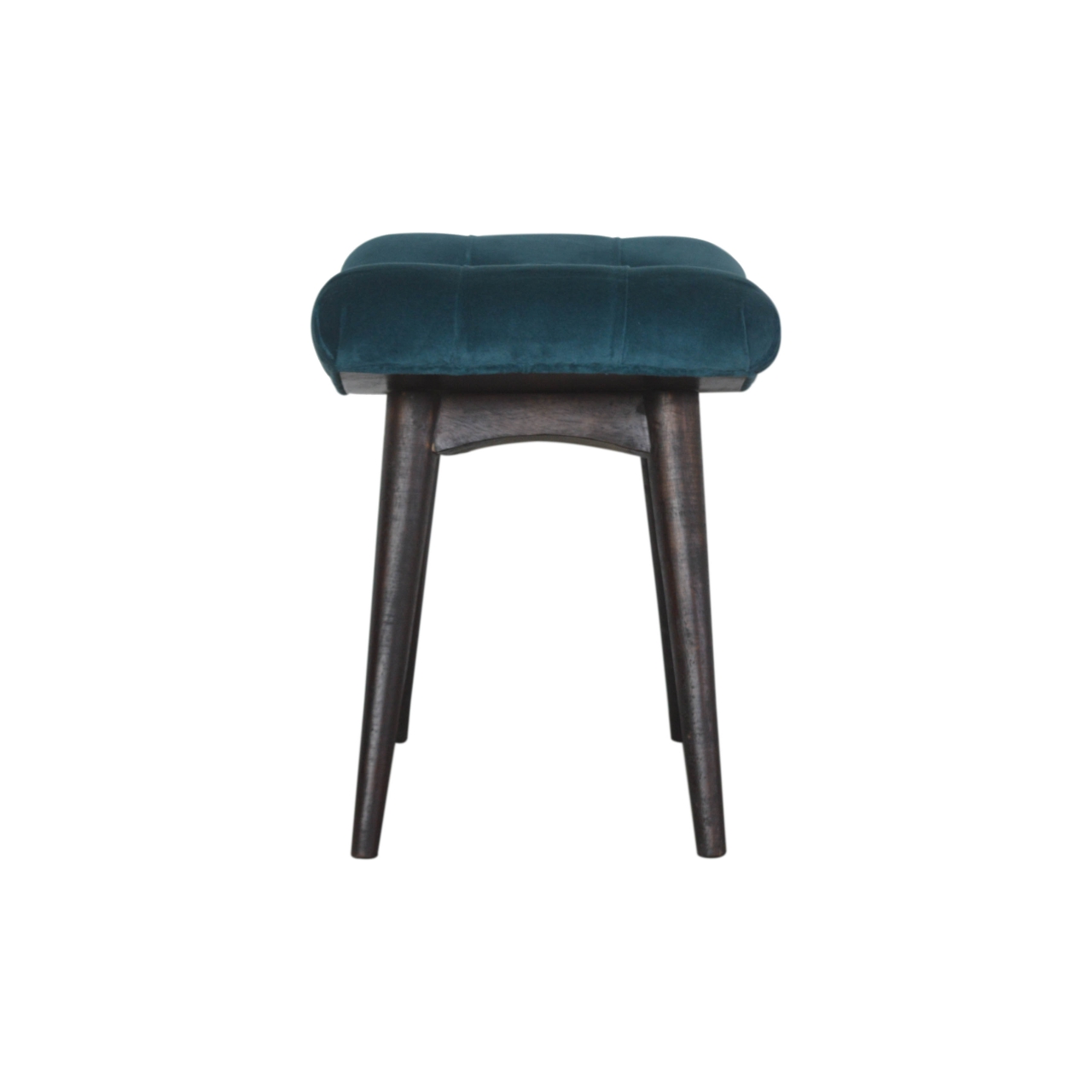 Teal Cotton Velvet Curved Bench - Image 8