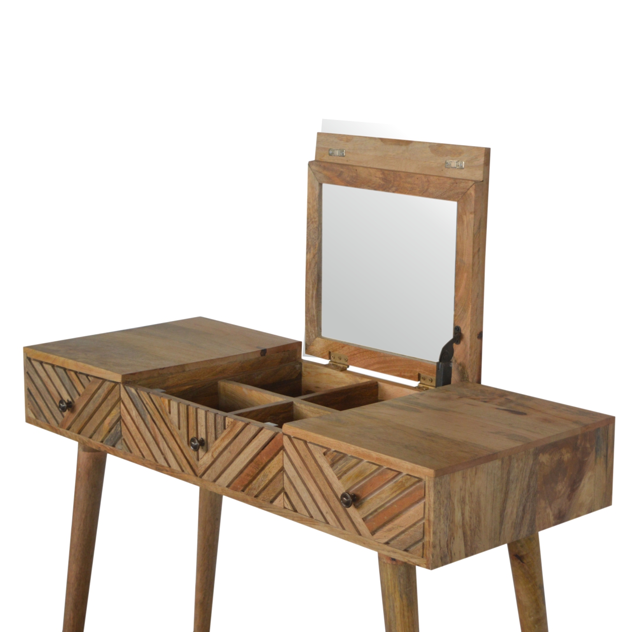 Line Carved Foldable Dressing Table - Image 5