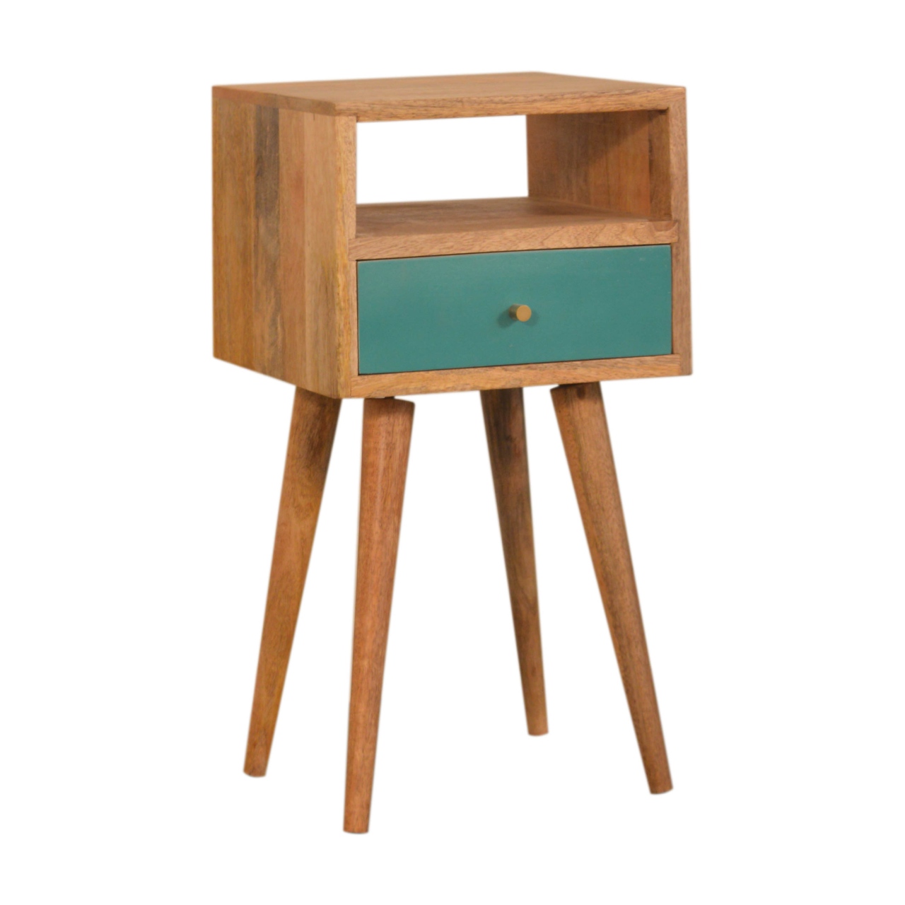 Mini Teal Hand Painted Bedside - Image 2