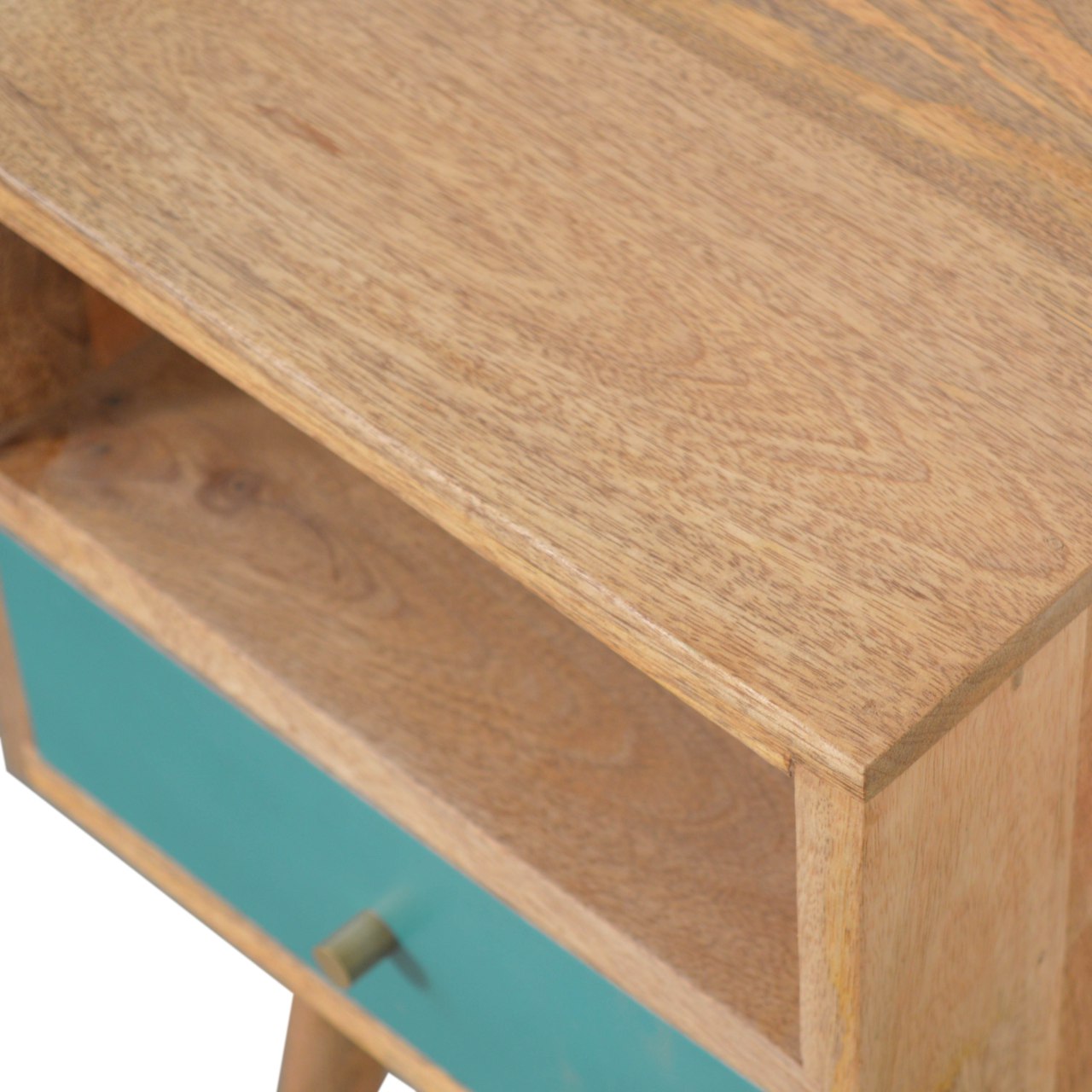Mini Teal Hand Painted Bedside - Image 4