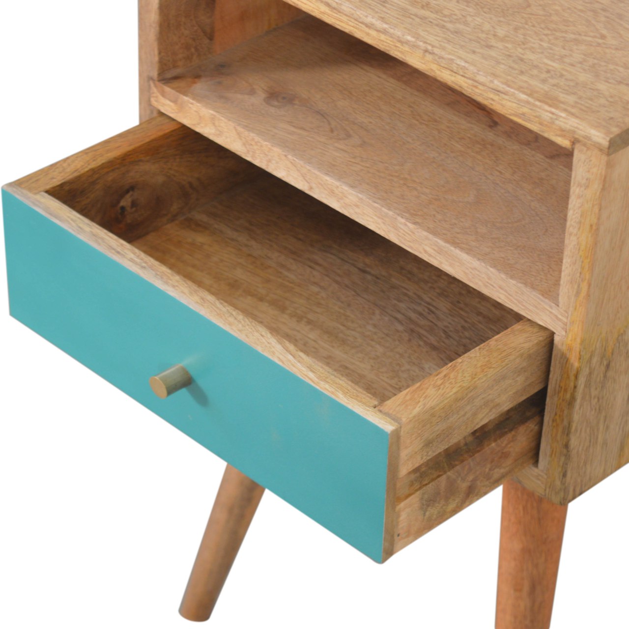 Mini Teal Hand Painted Bedside - Image 5
