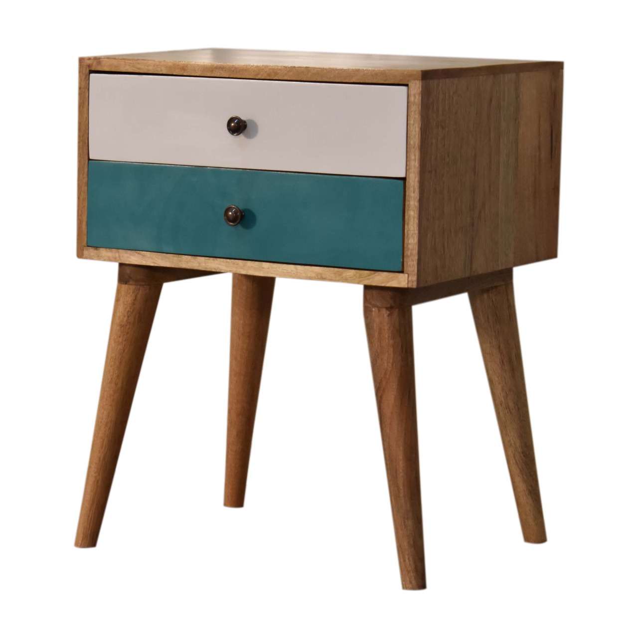 Teal Modern Solid Wood Bedside - Image 2