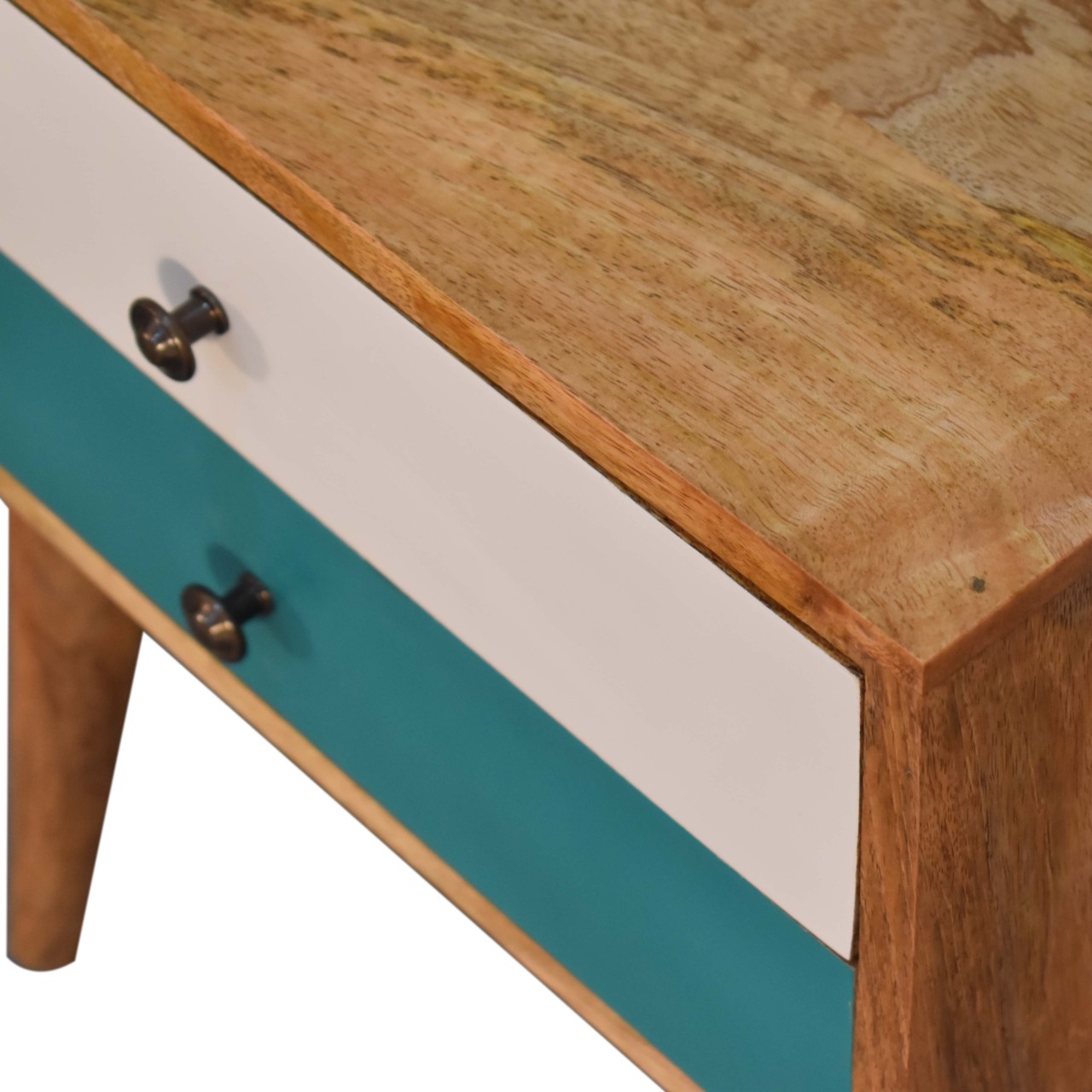 Teal Modern Solid Wood Bedside - Image 3