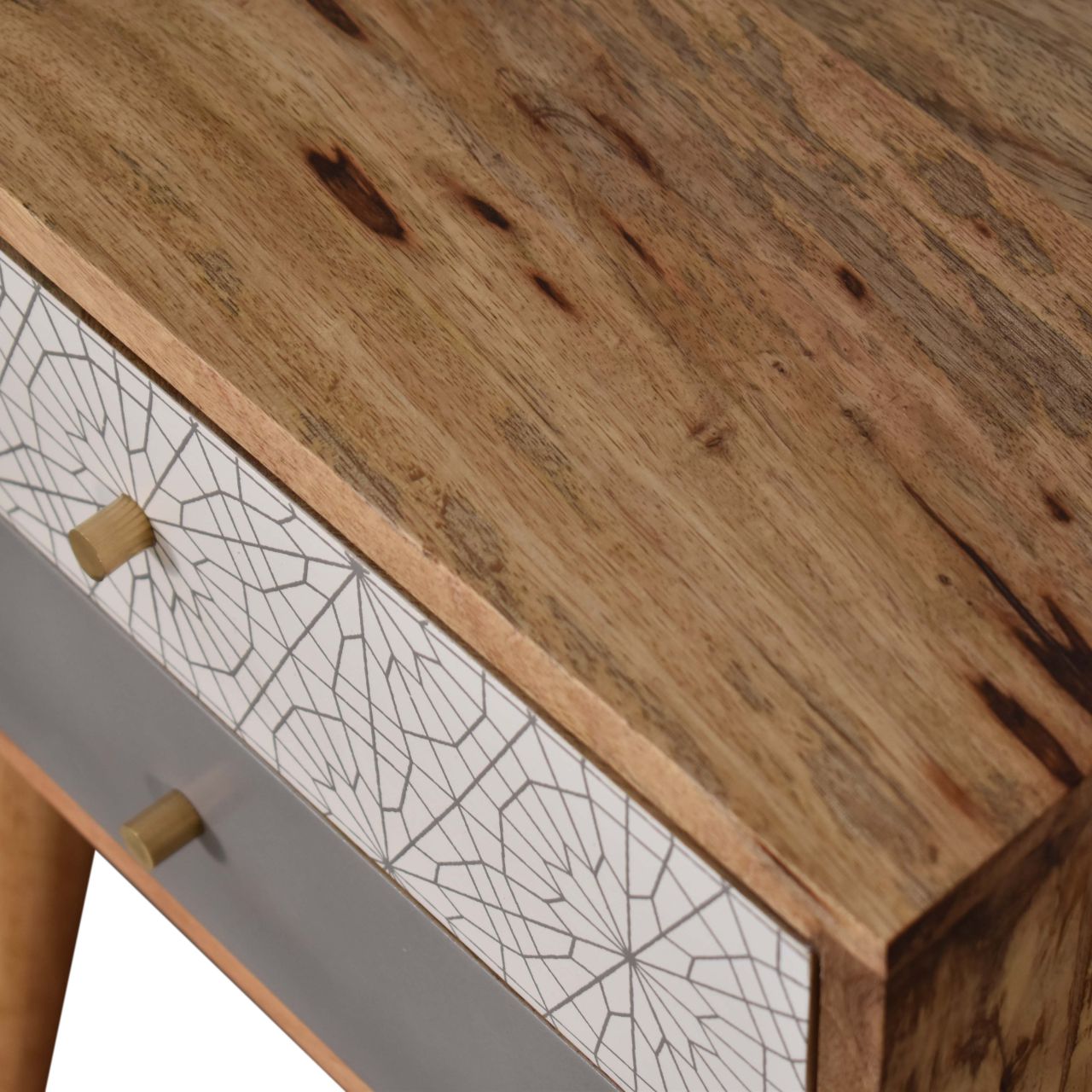 Grey Patterned Bedside - Image 3