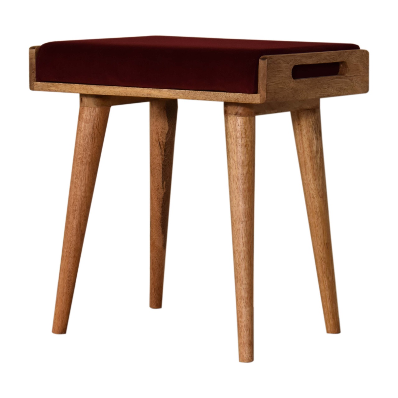 Wine Red Tray Style Footstool - Image 2