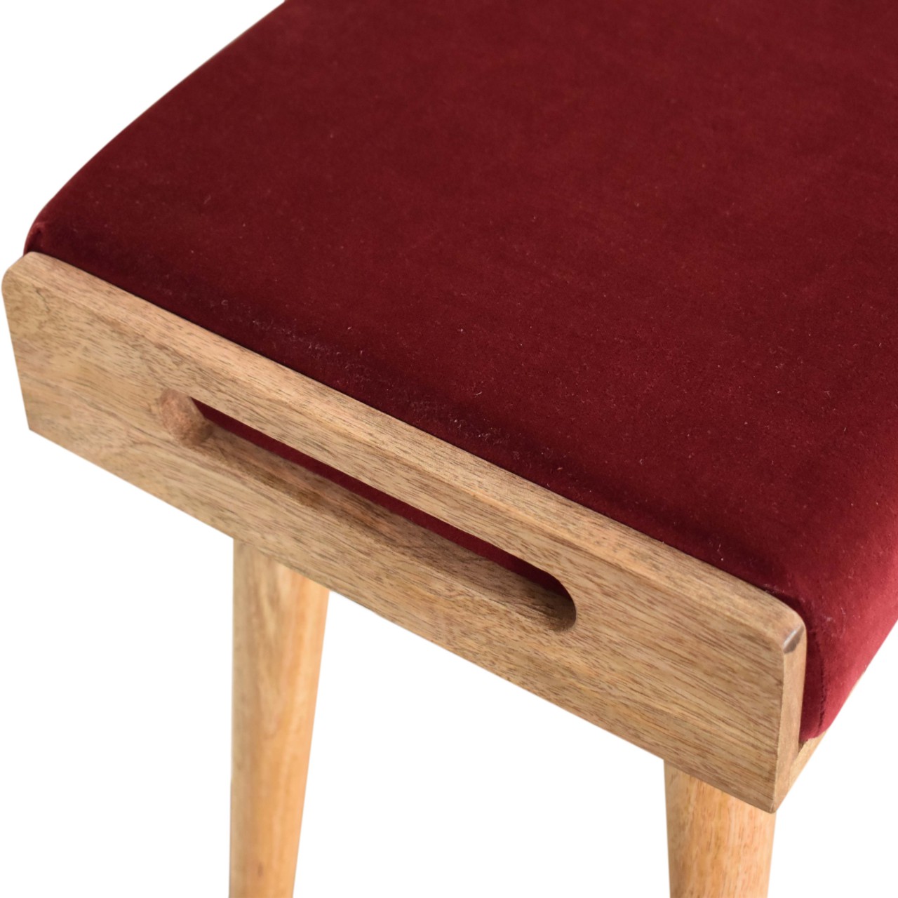 Wine Red Tray Style Footstool - Image 4